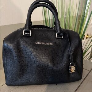 Michael Kors Black Pebbled Leather Satchel